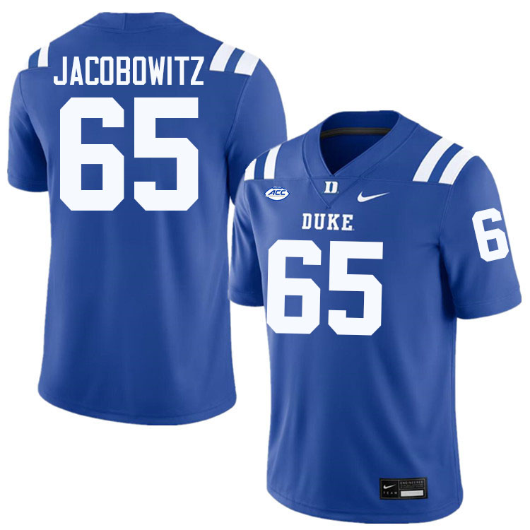 Duke Blue Devils #65 Kai Jacobowitz College Football Jersey Stitched-Blue